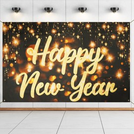 MiniRed New Year Banner, Happy New Year Backdrop Fabric Banner, XtraLarge 72 * 44 Inch New Year Party Decorations Supplies 2026