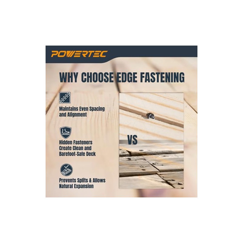 POWERTEC Edge Deck Screw Jig with 3 Board Spacing Options,