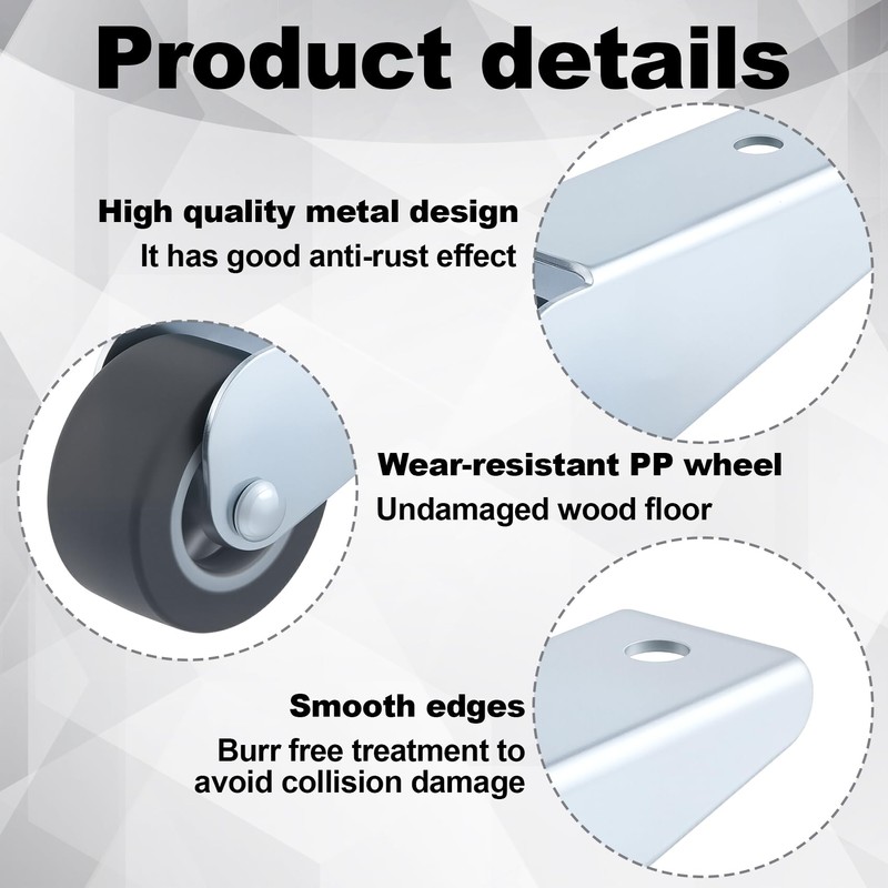 Deozu 2 Pcs Gate Caster Wheels Replacement, Rubber Rolling Swivel