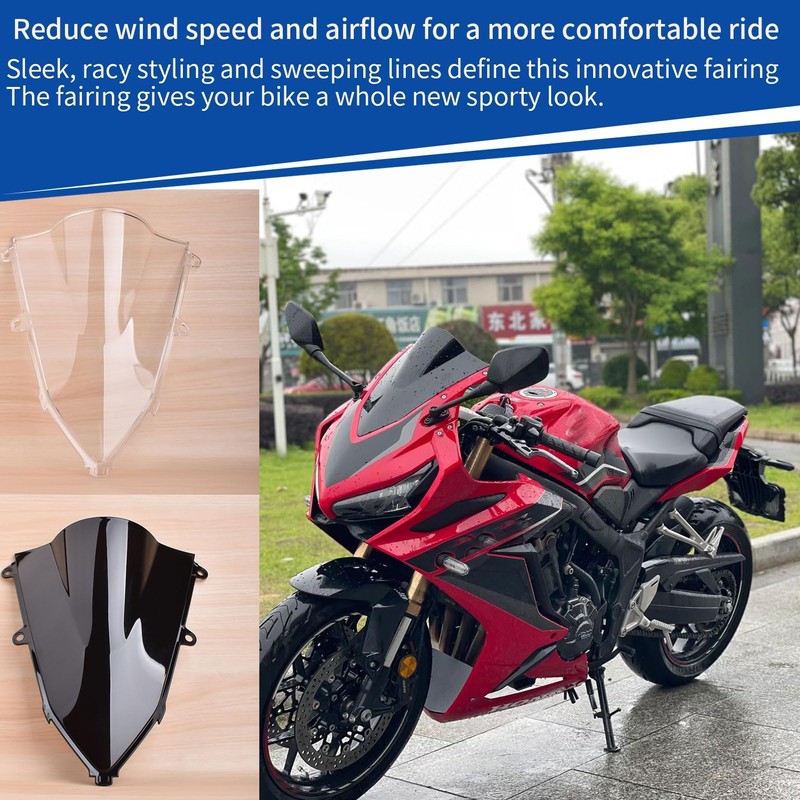 SHINKXMT Motorcycle Windscreen CBR650R Windscreen Wind Deflector Visor Cover Compatible