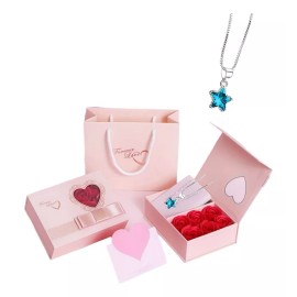 KARI HERNANDEZ San Valentin Regalo Rosas Jabon Arreglo Novia Amiga + Collar