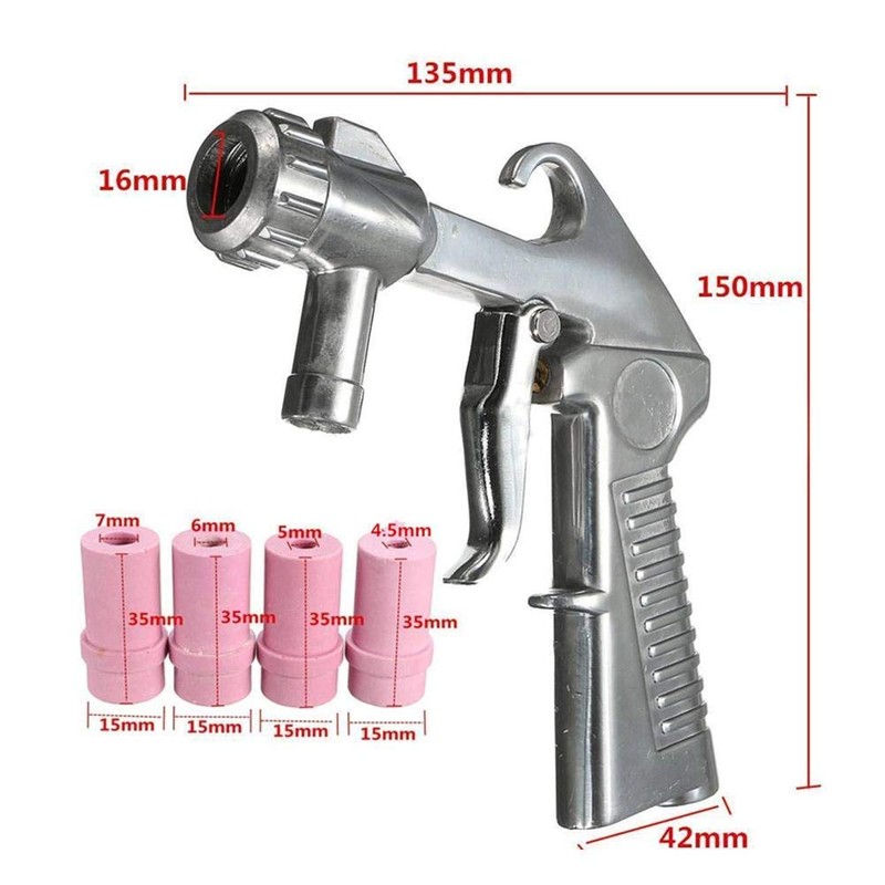 Sandblaster Compressed Air Sand Blasting Gun Air Siphon Grinding Nozzle