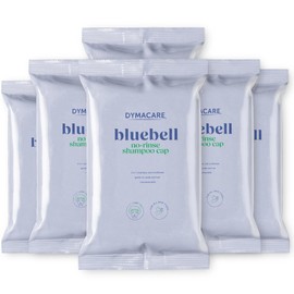 DYMACARE Bluebell No Rinse Shampoo Cap | Rinse Free Shower Cap that Shampoos & Conditions | PH Balanced Waterless Hair Wash | 6 Caps
