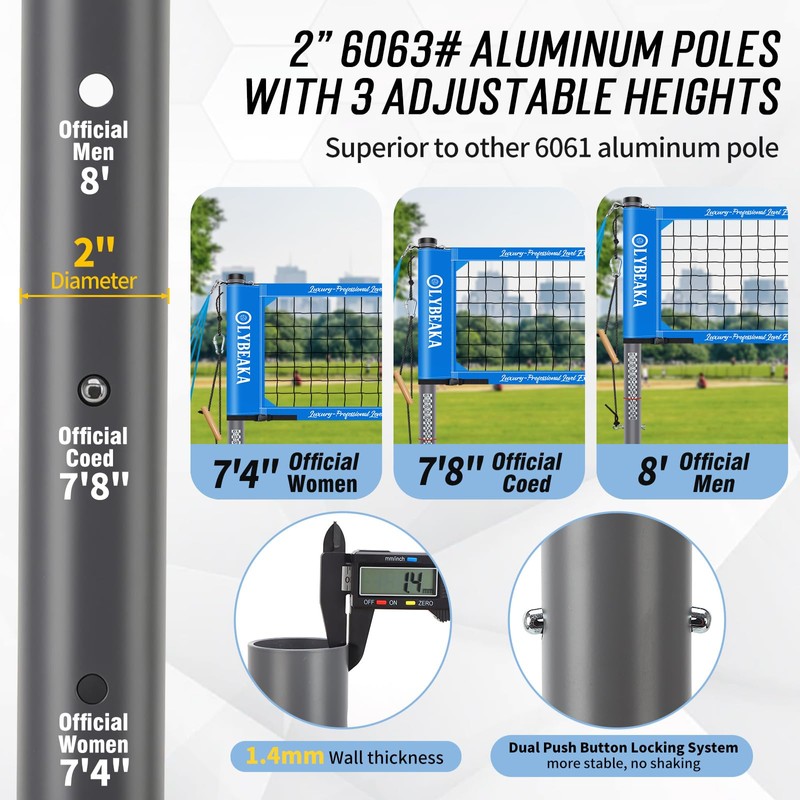 2025 Outdoor Professional Volleyball Net Set for Backyard Beach with