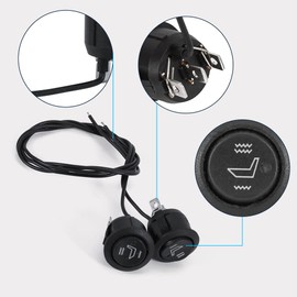 1 Pair Heated Seats Switch, Universal 12V 3 Pins Heated Seats Rocker Switch, High/Low/Off Round Boat/Yacht Series