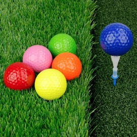 kahuayi 6 Pack Practice Golf Balls Colored Golf Balls Driving Range Golf Balls,Golf Practice Ball with Yellow Pink Blue Orange Red Green
