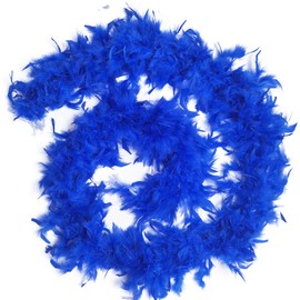 Happy Feather 2 Yards 60g Turkey Chandelle Feather Boa for Women Costume Accessory,Party Dancing Dress Up, Holiday Decors-Royal Blue