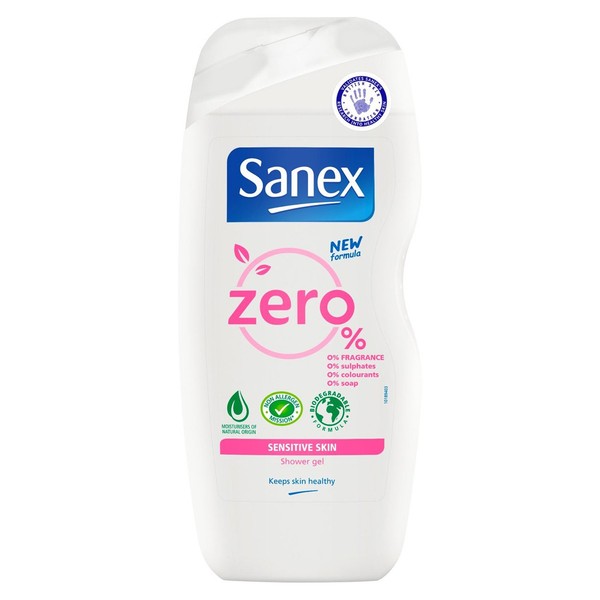 Sanex Zero% Sensitive Skin Shower Gel, 225ml