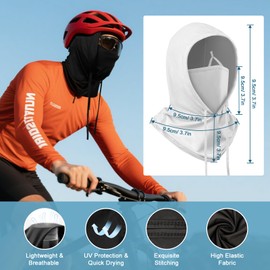 3-In-1 Multifunctional Full Face Cover Ski Mask Balaclava Unisex Summer Cooling Hood Drawstring Cap Neck Gaiter Windproof UV Protector Lightweight for Outdoor Sports Motorcycle Snowboard Fishing