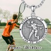 PROESS Tennis Necklace for Men Tennis Lovers Fans Sterling Silver