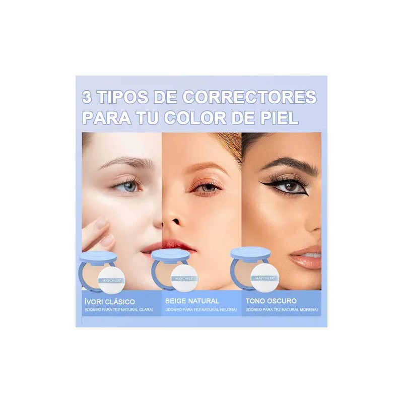 Base Maquillaje Polvo Compacto Fijador Mate 2 Unidades
