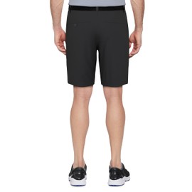PGA TOUR Men's 9" Golf Shorts with Active Waistband, Moisture-Wicking Sun Protection, Stretch Seams (Available in Big & Tall), Caviar, 44