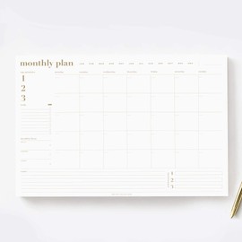 Bliss Collections Monthly Planning Pad, To Do List Notebook - Undated Tear-Off Sheets Notepad - Work Calendar, Organizer, Scheduler for Goals, Tasks - The Essential, 12" x 18", 18 Sheets