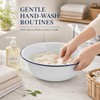 Baluue Enamel Basin 38cm White Enamel Bowl Large Mixing Bowl