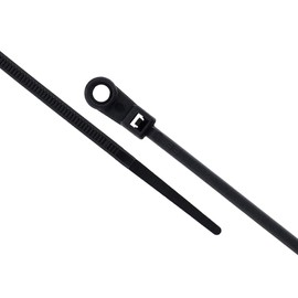 4 Inch Black Mount Head Zip Tie - 100 Pack