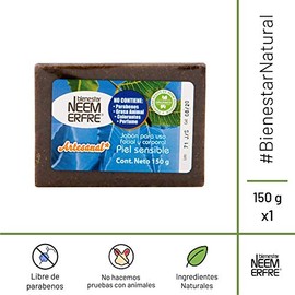 bienestar NEEM ERFRE Jabon Para Piel Sensible Corporal de Hoja de Neem- Artesanal Vegano Natural Tea TREE Aceite Oliva- Sin Parabenos Petrolatos Grasa Animal (Individual)