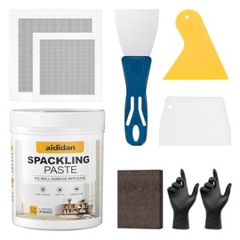 Drywall Repair Kit, 12.2oz Wall Patch Repair Kit, Spackle Wall Repair with Wall Patches/Sanding Sponge/Putty Knife/Scrapers/Gloves, Wall Mending Agent, Wall Surface Hole Fill Quick and Easy Solution