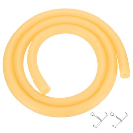 PATIKIL 3.3 Ft(1M) Natural Latex Rubber Tubing, 1/4"(6mm) ID x 1/2"(12mm) OD Sling Shot Rubber Tubing Tube with Hose Clamps for Exercise, Stretching, Laboratory, Home Hose Tube