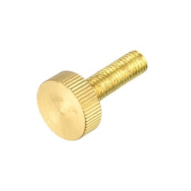 sourcing map Knurled Thumb Screws, M8x30mm Flat Brass Bolts Grip Knobs Fasteners for PC, Electronic, Mechanical