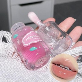 Hydrating Fruit Flavor Lip Oil, 1 Count Comfort Moisturizing Lip Skincare Lip Gloss, Lip Care Product for Women & Girls - Color: Baby Pink, Specification: one-size