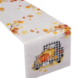 BIPASION Fall Table Runner, Thanksgiving Table Runners Autumn Pumpkin Kitchen Dining Table Decoration for Indoor Outdoor Home Holiday Party Decor 13 x 72 Inch, Car & Pumpkin