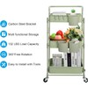 Foldable 3 Tier Rolling Cart, Metal Utility Cart, Folding Mobile