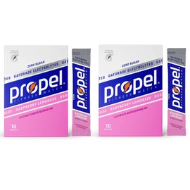 Propel Powder Packets, Raspberry Lemonade With Electrolytes, Vitamins and No Sugar, 20 Count (Pack of 2) - in GARIZZE Box