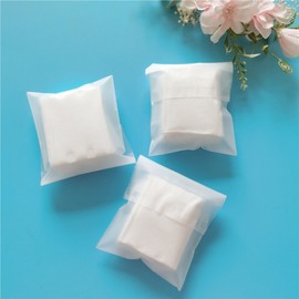 Thick Double-Sided Skin Pack Cotton Pads (10-Count), Edged Makeup Remover & Disposable Scrub Bags / H034 Cotton 15ea