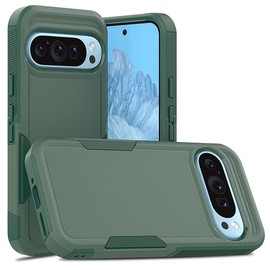 ZUSLAB Rugged Case for Pixel 9 / Pixel 9 Pro Defender Protective Heavy Duty Shockproof Dustproof Cover for Google (2024) - Green