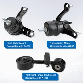 JDMON 3Pcs Engine Motor Transmission Mount Kit Replacement for Lexus RX330, Toyota Highlander 3.3L 2004-2008 Except Hybrid Compatible with A4212 / 9212 / A4207 / 9165 / A4205 / 9227