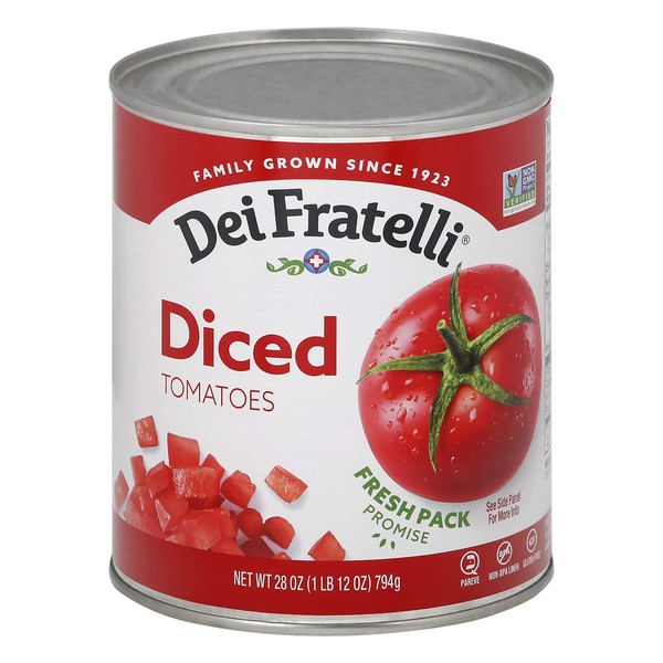 Dei Fratelli Diced Tomatoes - All Natural - 5th Generation Recipe (28 oz. cans; 12 pack)