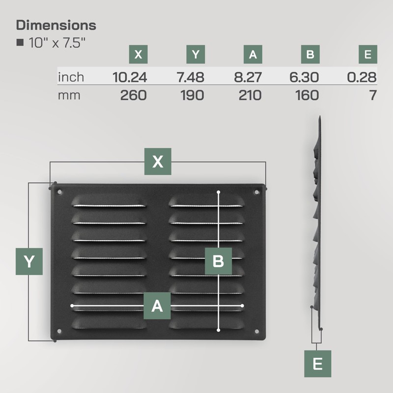 Vent Systems 260 x 190 mm / 10" x 8"