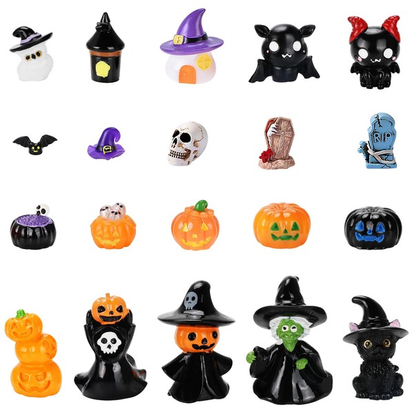 ANZOBEN ハロウィン ミニチュア 置物 ミニハロウィンオーナメント 樹脂 飾り 小さい 可愛い Halloween