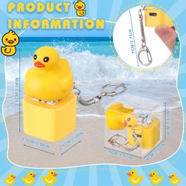 Simgoing 3 Pcs Quacking Duck Keychain Fidget Toy Rechargeable Duck Keyboard Keycaps That Quack Fidget Keychains Fun & Portable Stress Anxiety Reliever Sensory Toy with Colorful Lights