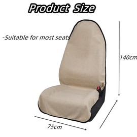 AzulLanse Car Seat Protector Front Seats Universal, Waterproof, Terry Cloth, Sweat Absorption, Universal Seat Covers, Car Seat Covers, Front Seats, Single Seat Covers, Accessories for Car Seats, Khaki