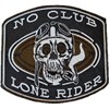Skull No Club Lone Rider Biker Patch Sew on or