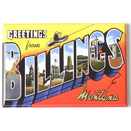 Greetings from Billings Montana Fridge Magnet (1.75 x 2.75 inches)