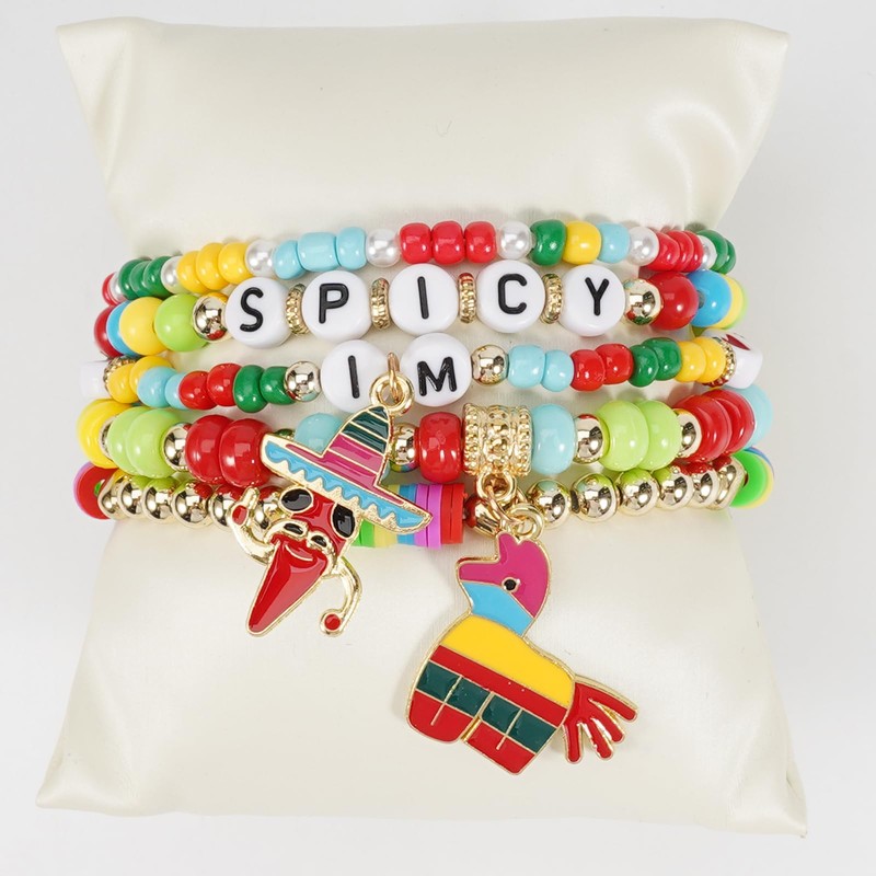 Twinfree 20pcs Cinco De Mayo Bracelets Pack for Women Cinco