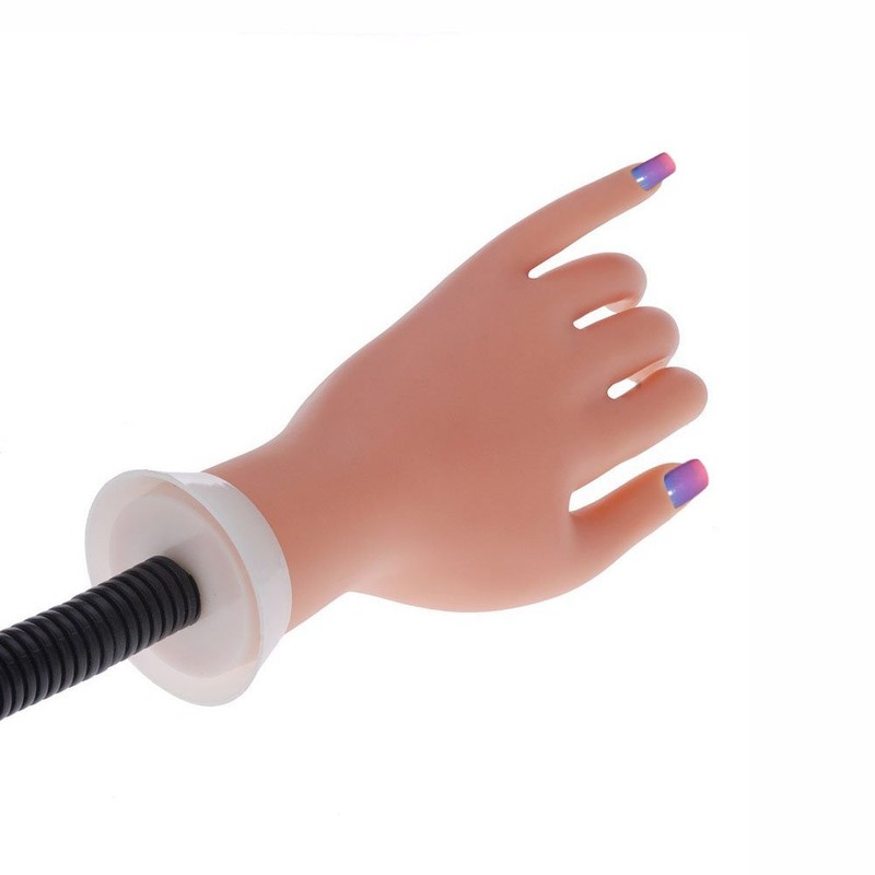 Cisixin Nail Hand with Bracket Flexible Nail Manicure Practice Soft