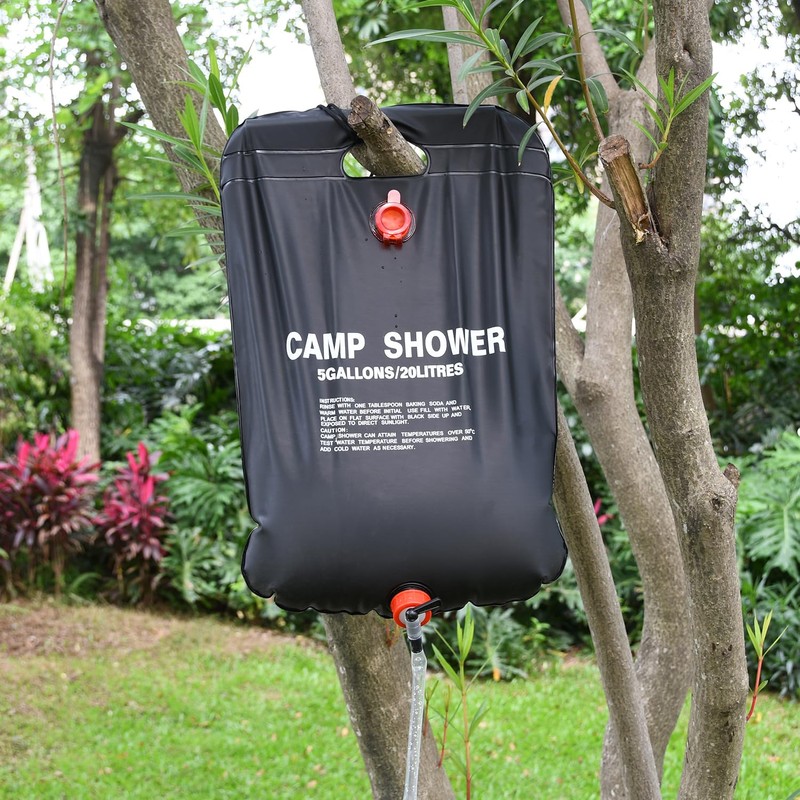 Solar Shower Bag, 1/2/4 Pack 5 Gallons/20L Camping Shower Bag,