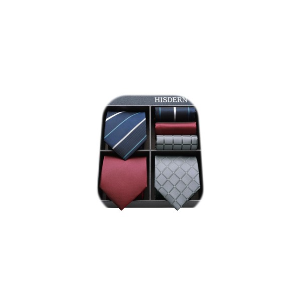 HISDERN TA3-02S Brand Necktie, Chief, Set of 3, Men's, High