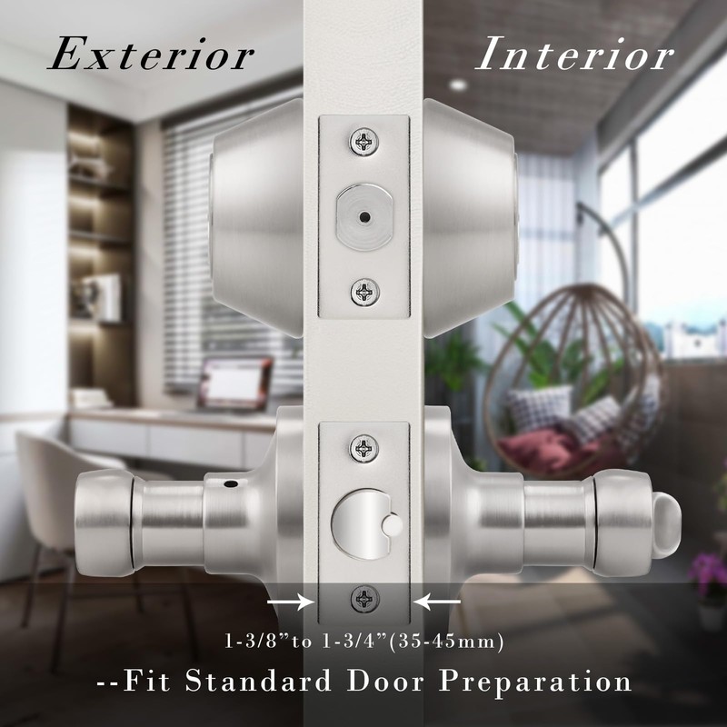 Brotima 3 Pack Exterior Door Lock Set,Double Cylinder Deadbolt with