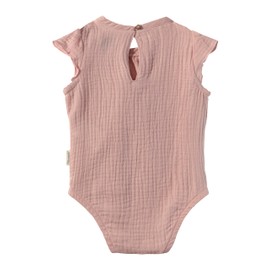 Sterntaler Plain Muslin Bodysuit with Cap Sleeves Rabbit Happy - Baby Bodysuit for Girls Made of Cotton Muslin - Summer Girls Bodysuit Plain Colour Buttoned Back, Velvet pink.