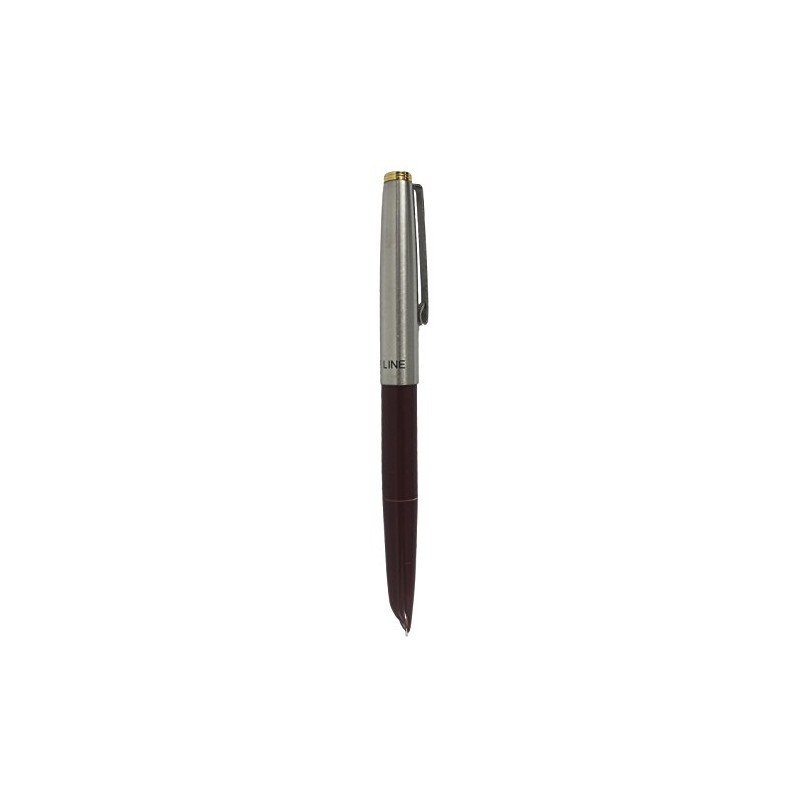 pluma ligera clásica fuente 329, tapa de plata, punta fina,