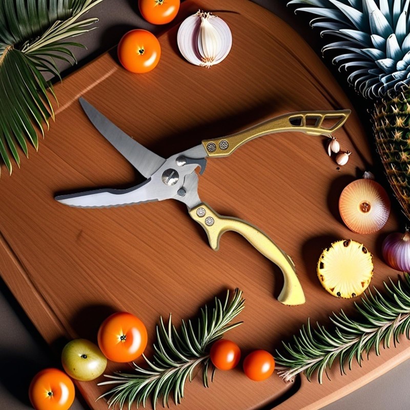 ANDONG Heavy Duty Kitchen Poultry Shears with Serrated Edge, Spring