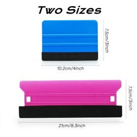 Umaki 6Pcs Vinyl Wrap Applicator, 10CM & 21CM Plastic Squeegee Wallpaper Smoother Felt Edge Squeegee for Vinyl Wrap, Window Tint, Decals or As Cleaning Squeegee for Dusts