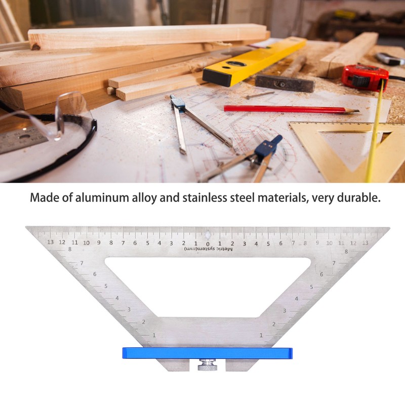 Woodworking Triangle Ruler Carpenter Square 140mm Dual Scale Measuring Scribing