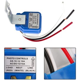 Greluma 2pcs AC/DC12V 10A Automatic Auto On Off Photocell Light Switch Photo Switch Light Sensor Switch