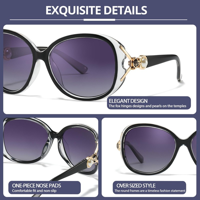 SIPHEW Women's Polarised Oversized Elegant Classic Sunglasses Women Oversize with