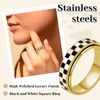 BelleVive Checked Fidget Ring for Adults, 18K Gold Plated Stainless